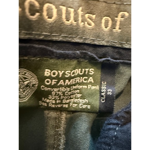 Boy Scouts of America‎ Olive Green Convertible Cargo Pants Hiking - Picture 5 of 8